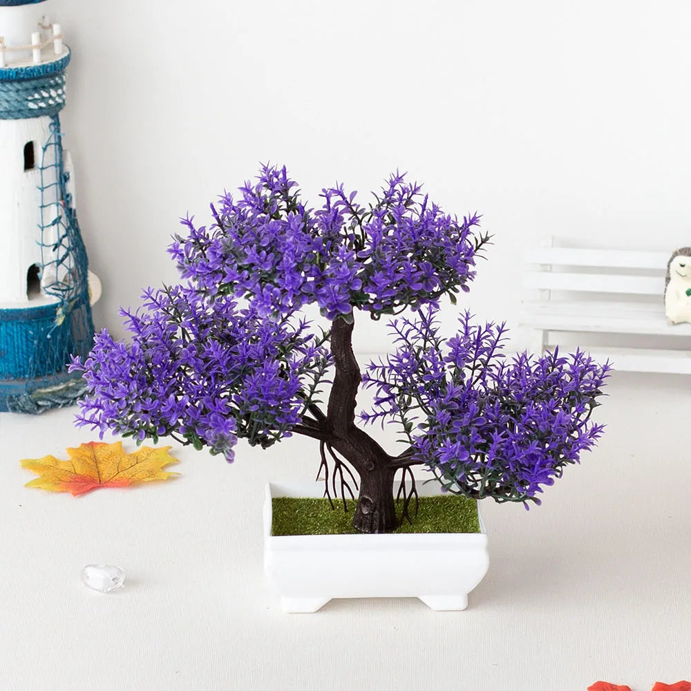 Artificial Plants Decoration Potted Bonsai Small Tree Pot Fake Plant Potted zen garden Ornaments Table Home Room Decoration
