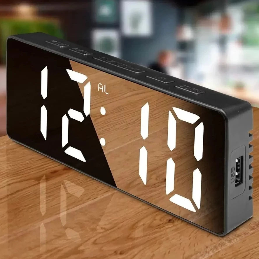 Despertador Digital LED Com Termômetro e Luz Noturna