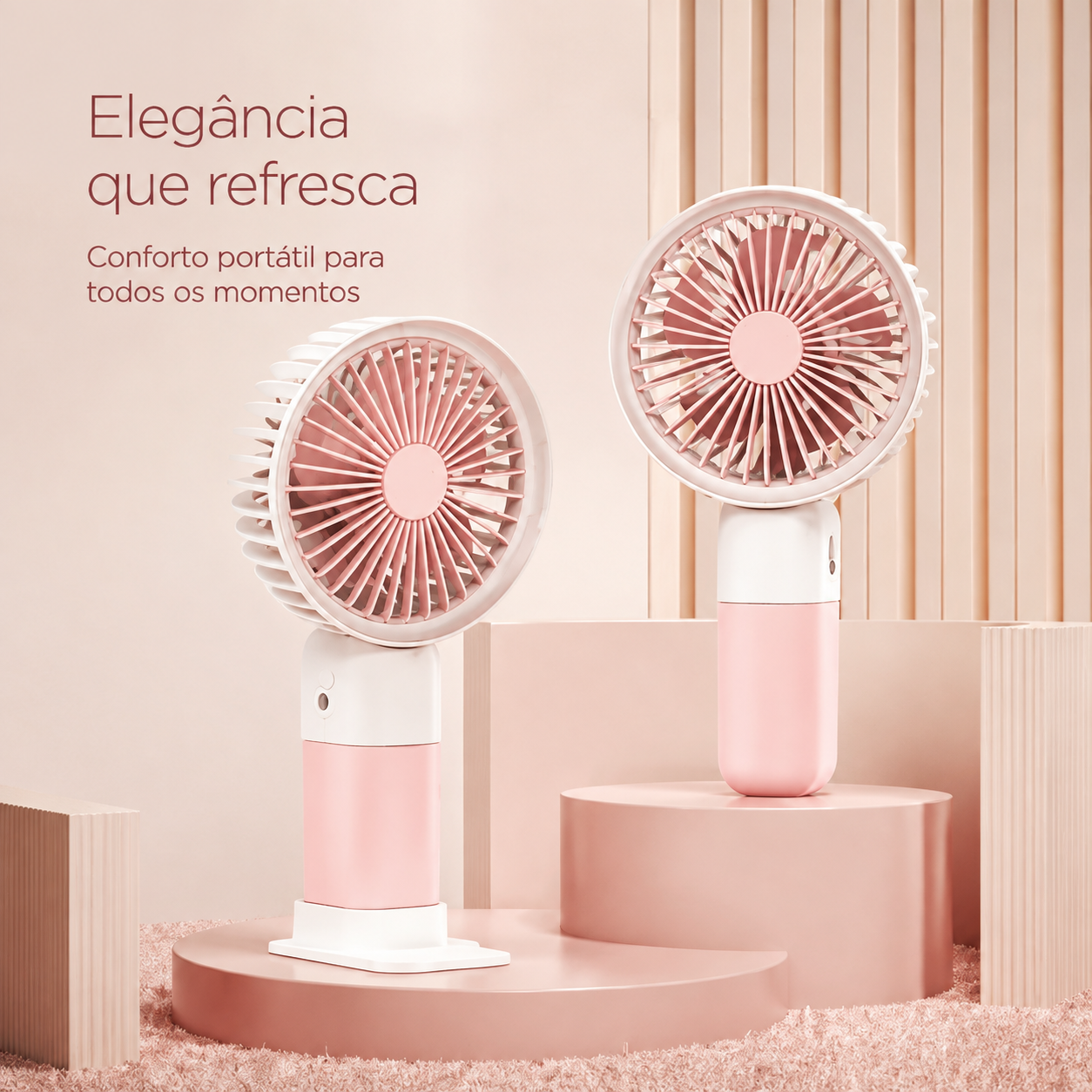 Ventilador Portátil Recarregável com Suporte para Celular